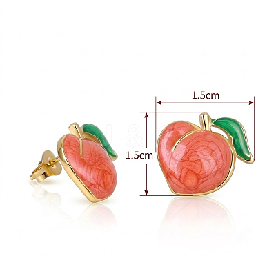 304 Stainless Steel Enamel Stud Earrings WGBC760-01-1