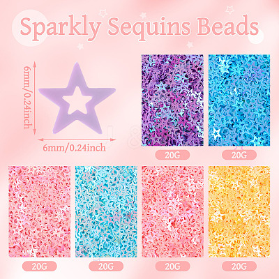 120G 6 Colors Plastic Sequins Beads PVC-TA0001-05A-1