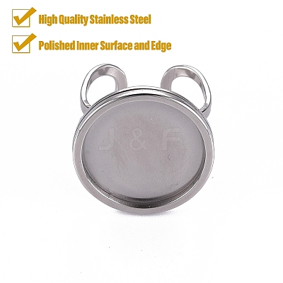 Tarnish Resistant 201 Stainless Steel Cuff Ring Findings STAS-S080-040E-P-1