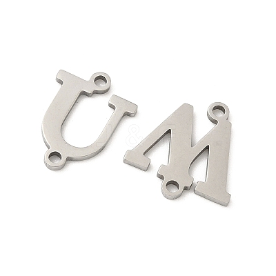 26Pcs 26 Styles 201 Stainless Steel Laser Cut Letter A~Z Links STAS-P428-16P-1