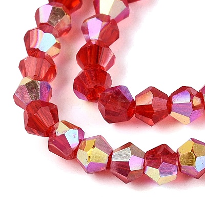 AB Color Plated Transparent Glass Beads Strands GLAA-G127-01-01B-1