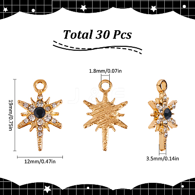 30Pcs Alloy Rhinestone Pendant FIND-SC0011-05-1