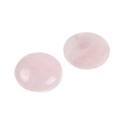 Natural Rose Quartz Cabochons G-H1596-FR-25mm-24-1
