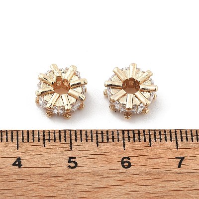 Brass Micro Pave Cubic Zirconia Beads KK-R216-02KCG-1