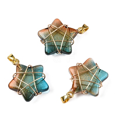 Lampwork Pendants GLAA-T023-06I-1