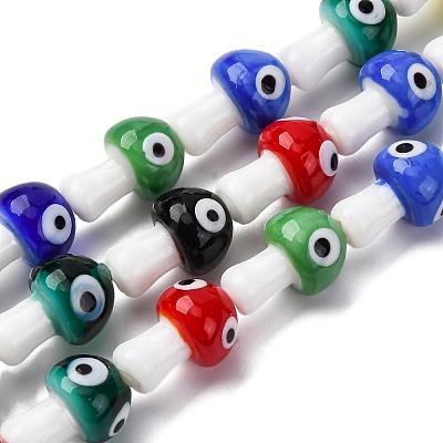 Handmade Evil Eye Lampwork Beads Strands LAMP-S069-01D-1