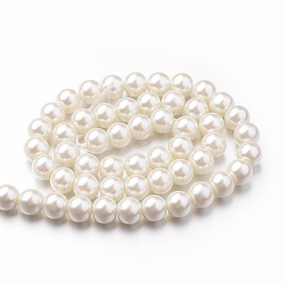 Eco-Friendly Dyed Glass Pearl Round Beads Strands HY-A008-8mm-RB011-1