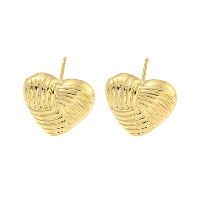 Rack Plating Brass Stud Earrings EJEW-C102-14G-1