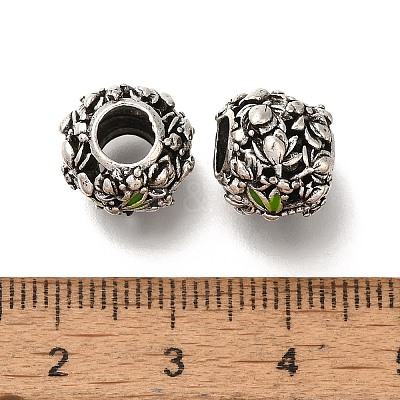 Rack Plating Alloy Enamel European Beads PALLOY-P307-14AS-1