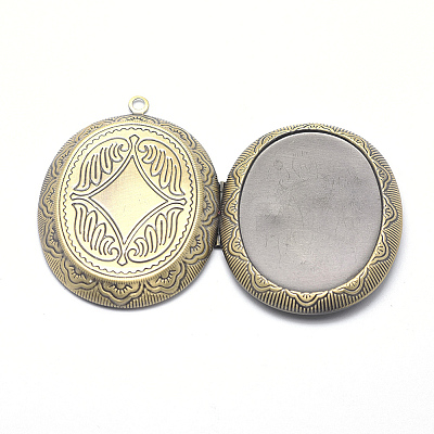 Brass Locket Pendants X-KK-F717-22AB-NR-1