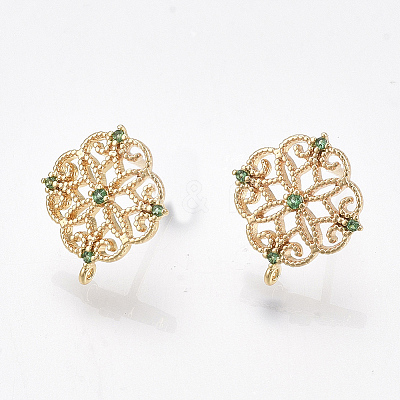 Brass Stud Earring Findings LS-KK-T038-491B-1