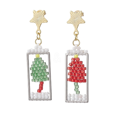 201 Stainless Steel Dangle Stud Earring EJEW-MZ00188-1