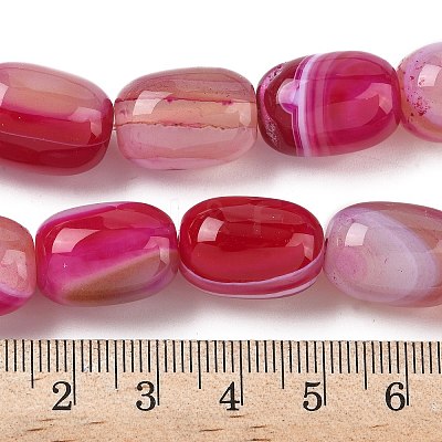Natural Banded Agate/Striped Agate(Dyed & Heated) Beads Strands G-H324-01C-1