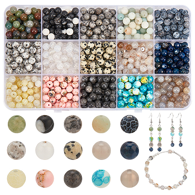 750Pcs 15 Styles Mixed Gemstone Baeds G-NB0005-42A-1
