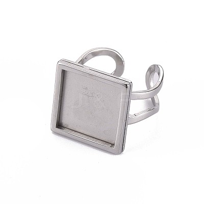 Non-Tarnish 201 Stainless Steel Cuff Pad Ring Settings X-STAS-S080-041C-P-1