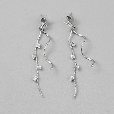 Alloy Horse Eye Dangle Stud Earrings EJEW-WH0004-191P-1