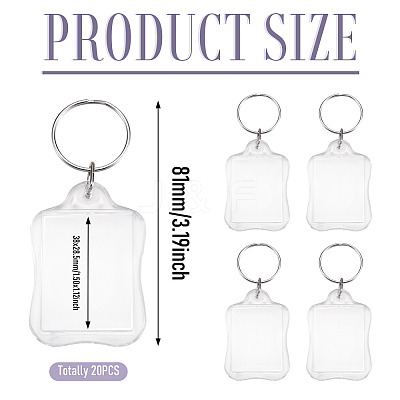 20Pcs Acrylic Photo Frame Keychains AJEW-TA0003-60-1