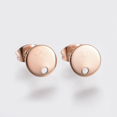 Ion Plating(IP) 304 Stainless Steel Stud Earring Findings STAS-K184-01-01RG-1