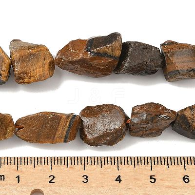 Raw Rough Natural Tiger Eye Beads Strands G-M453-D10-1