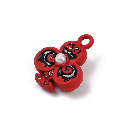 Spray Painted Alloy Pendants PALLOY-S038-08A-1