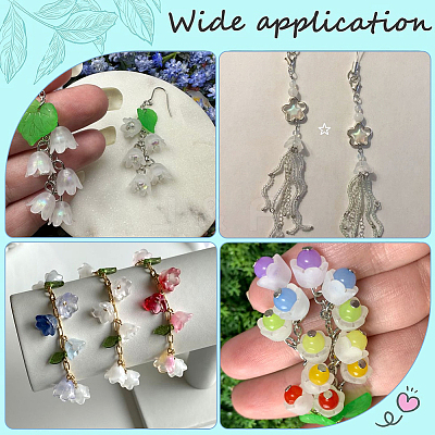 200Pcs Glass Bead Caps for Wind Chimes Making GLAA-SP0001-03B-1