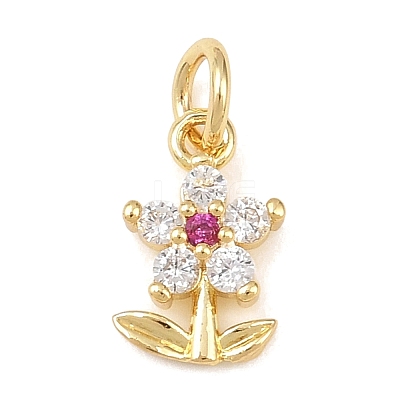Brass Micro Pave Cubic Zirconia Pendants KK-H525-05B-G-1