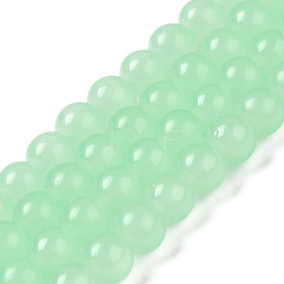 Baking Paint Imitation Jade Glass Round Bead Strands X1-DGLA-Q021-8mm-22-1