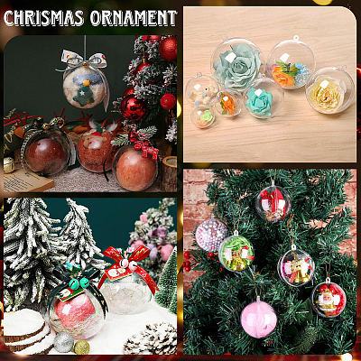 25Pcs 5 Styles Transparency Acrylic Christmas Balls Pendants DIY-CP0013-38-1