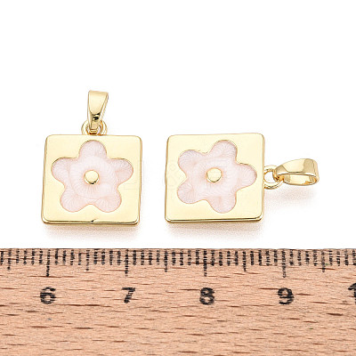 Brass with Enamel Pendants KK-T073-56B-G-1