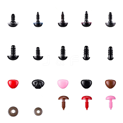 Craft Plastic Doll Eyes & Nose Set DOLL-PW0001-434A-1