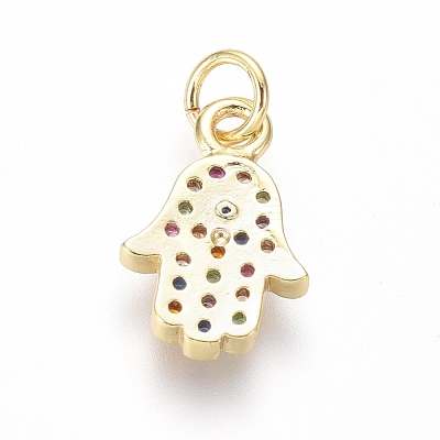 Brass Micro Pave Cubic Zirconia Charms ZIRC-I032-52G-1