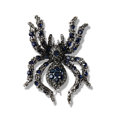Halloween Spider Alloy Rhinestones Brooches for Party Wear JEWB-S022-08B-1