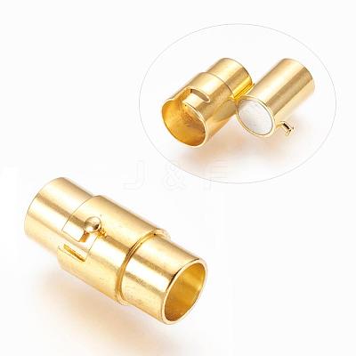 Brass Locking Tube Magnetic Clasps MC076-G-1