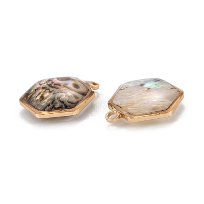 Natural Paua Shell Pendants KK-K252-05G-02-1