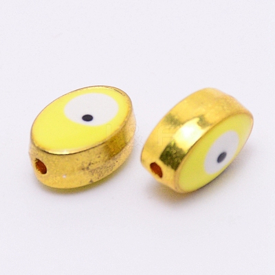 Double-Sided Enamel Alloy Beads ENAM-WH0049-40G-01-RS-1