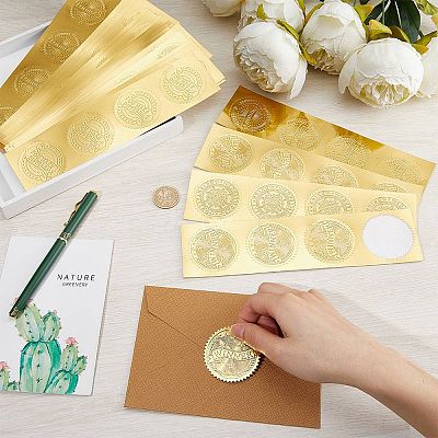 40 Sheets 4 Styles Plastic Self Adhesive Gold Foil Embossed Stickers DIY-CP0010-41-1