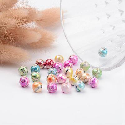 AB Color Wave Printed Acrylic Beads MACR-Q151B-M-1