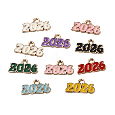10Pcs Alloy Enamel Pendants PALLOY-D314-06KCG-1