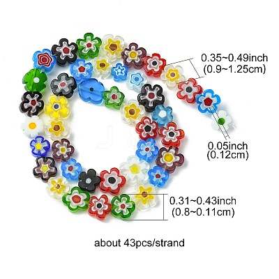 Handmade Millefiori Glass Bead Strands LAMP-YW0001-19B-1