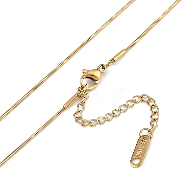 PVD Vacuum Plating 304 Stainless Steel Cubic Zirconia Heart Pendant Round Snake Chain Necklaces for Women NJEW-Z044-09G-1