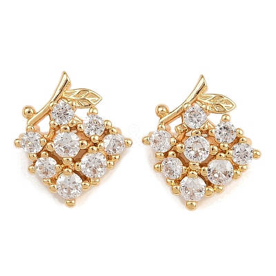 Brass Micro Pave Celar Cubic Zirconia Spacer Bars KK-F910-23G-01-1
