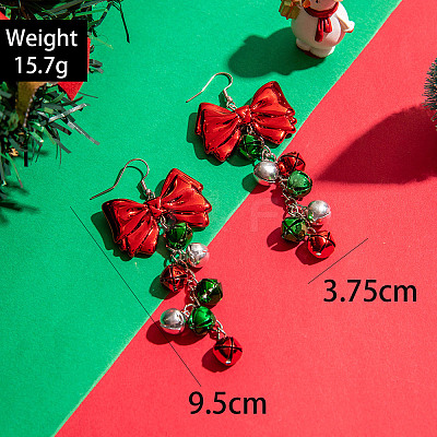 Christmas Theme Alloy Resin Dangle Earrings FS-WG67CC3-02-1