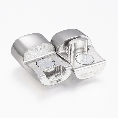 Tarnish Resistant 304 Stainless Steel Magnetic Clasps with Glue-in Ends STAS-F130-18P-1