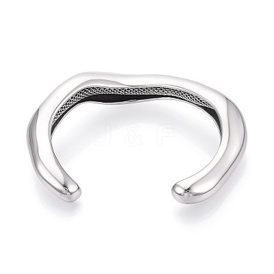 304 Stainless Steel Cuff Bangles for Women BJEW-N038-01P-1