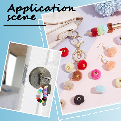 100Pcs 20 Colors Imitation Rabbit Hair European Beads FIND-PA0001-27-1