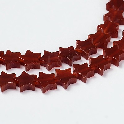 Natural Carnelian Star Beads Strands G-M201-31-8mm-1