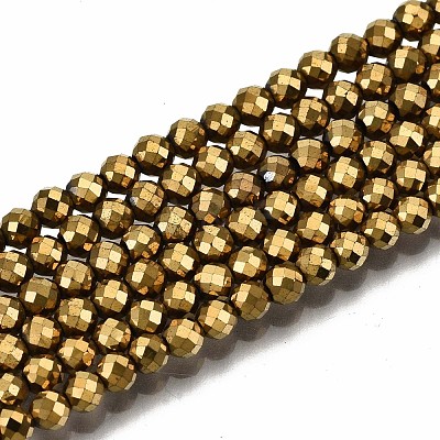 Electroplate Non-magnetic Synthetic Hematite Beads Strands G-T114-60A-G-1