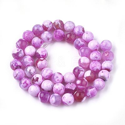 Natural Fire Crackle Agate Beads Strands X-G-S346-8mm-21-1