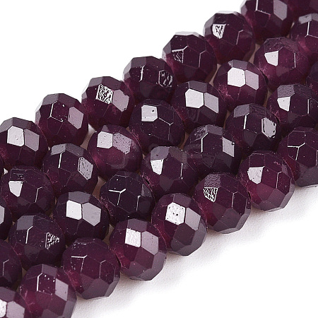 Baking Paint Imitation Jade Glass Bead Strands X-DGLA-A034-J4MM-A02-1