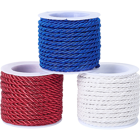 3 Rolls 3 Colors Polyester Cord OCOR-CY0001-25A-1